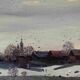 HST Russian school painting "Winter landscape" 1993 signed located + frame