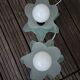 Pair of vintage flower lamps
