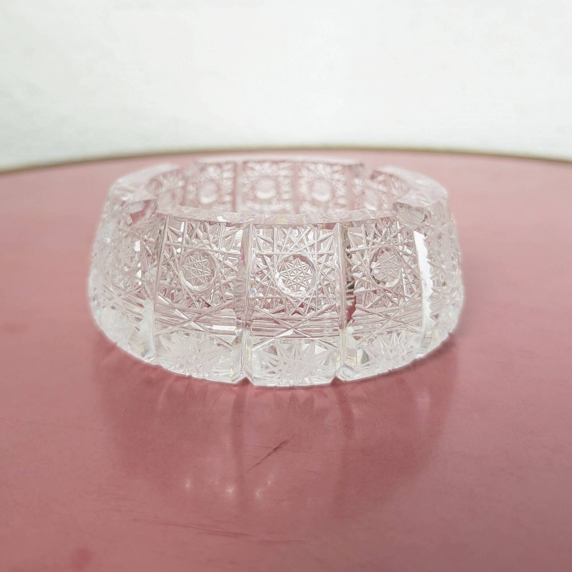 Cut crystal ashtray