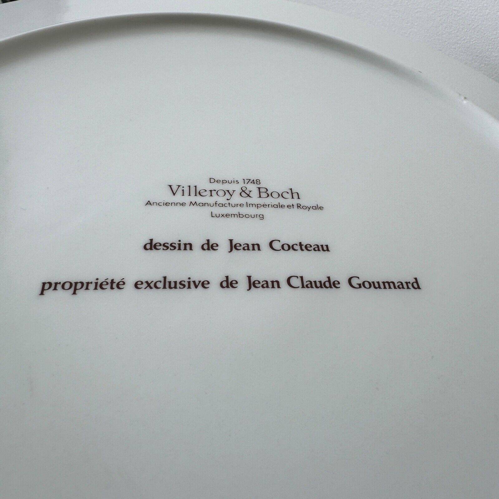 Plate drawing by Jean Cocteau Villeroy & Boch Jean-Claude Goumard