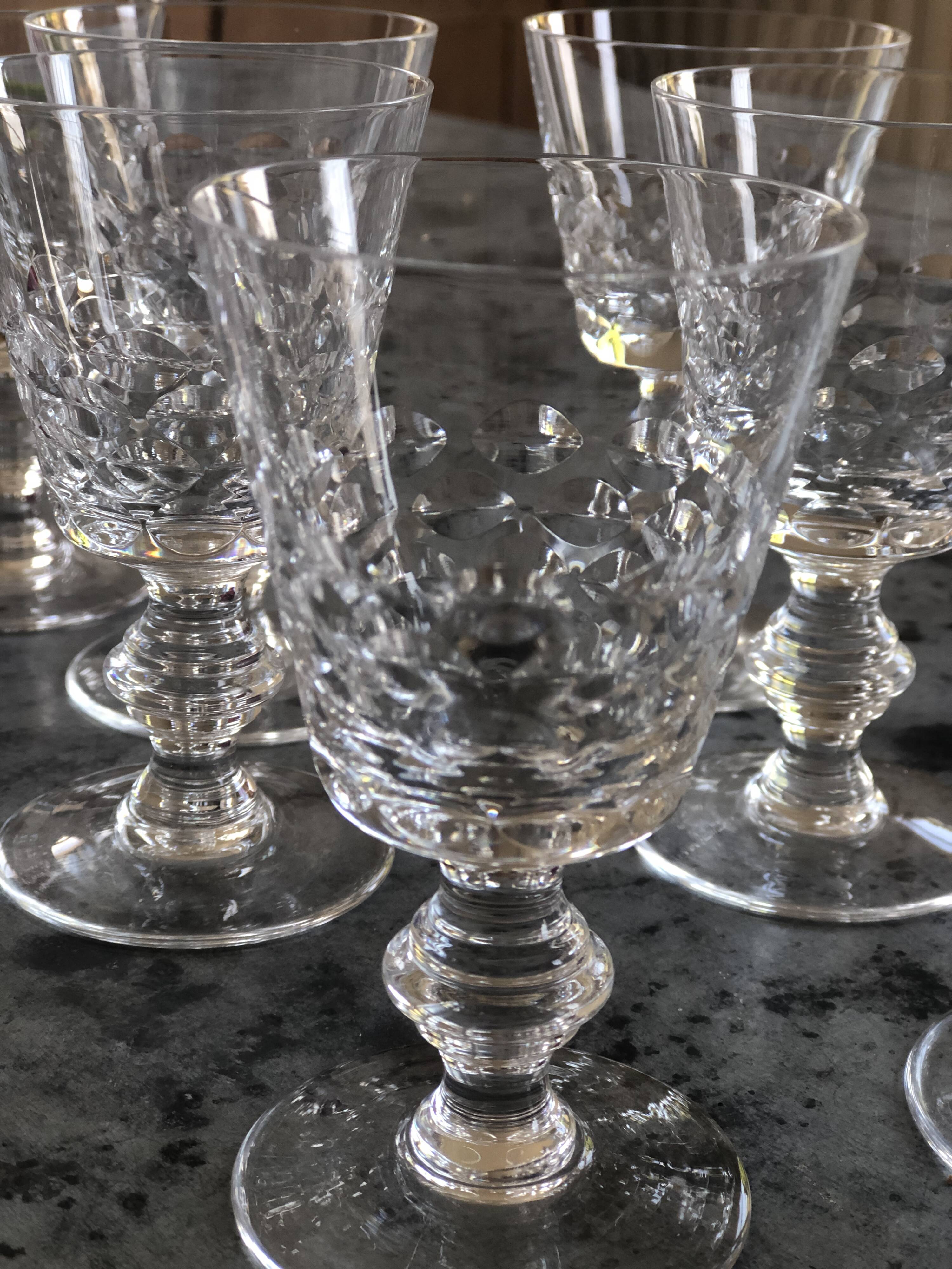 8 Chiseled glasses in old crystal