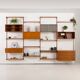 Kai Kristiansen four bay teak wall unit with a dresser, FM Mobler, Denmark