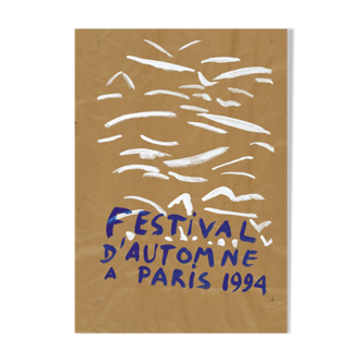 Festival d'automne à Paris, 1994, affiche originale en lithographie, Gilles Aillaud