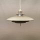 Swedish hanging lamp, produced by Belid in the original silver-grey colour.