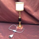 Lampe à poser sur socle en marbre avec abat-jour dimension : hauteur -32 cm- socle -9x9 cm-