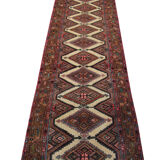 Handwoven Vintage Persian Rug Long Multi-coloured Wool Runner Rug