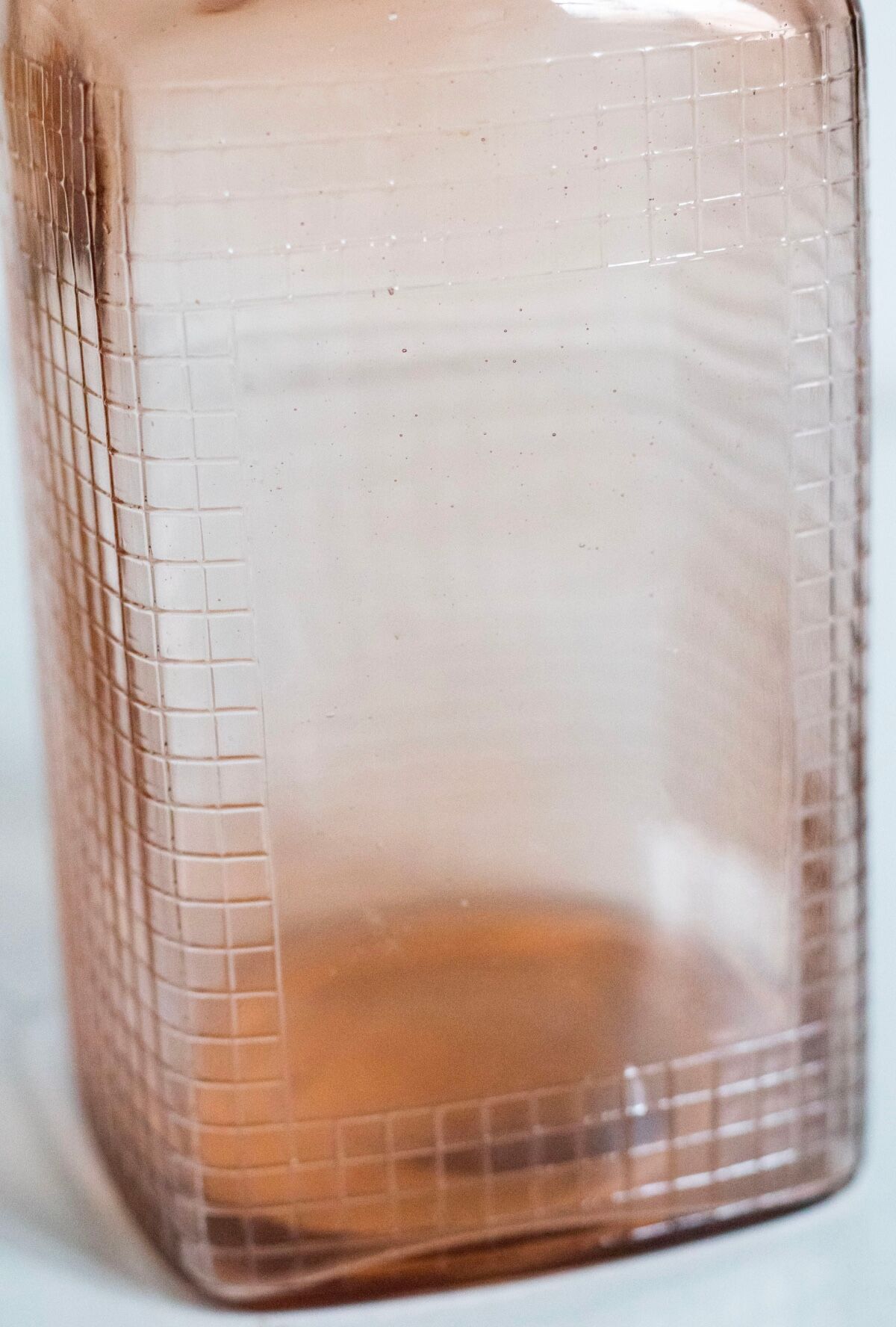 Vintage pink glass grocery jar