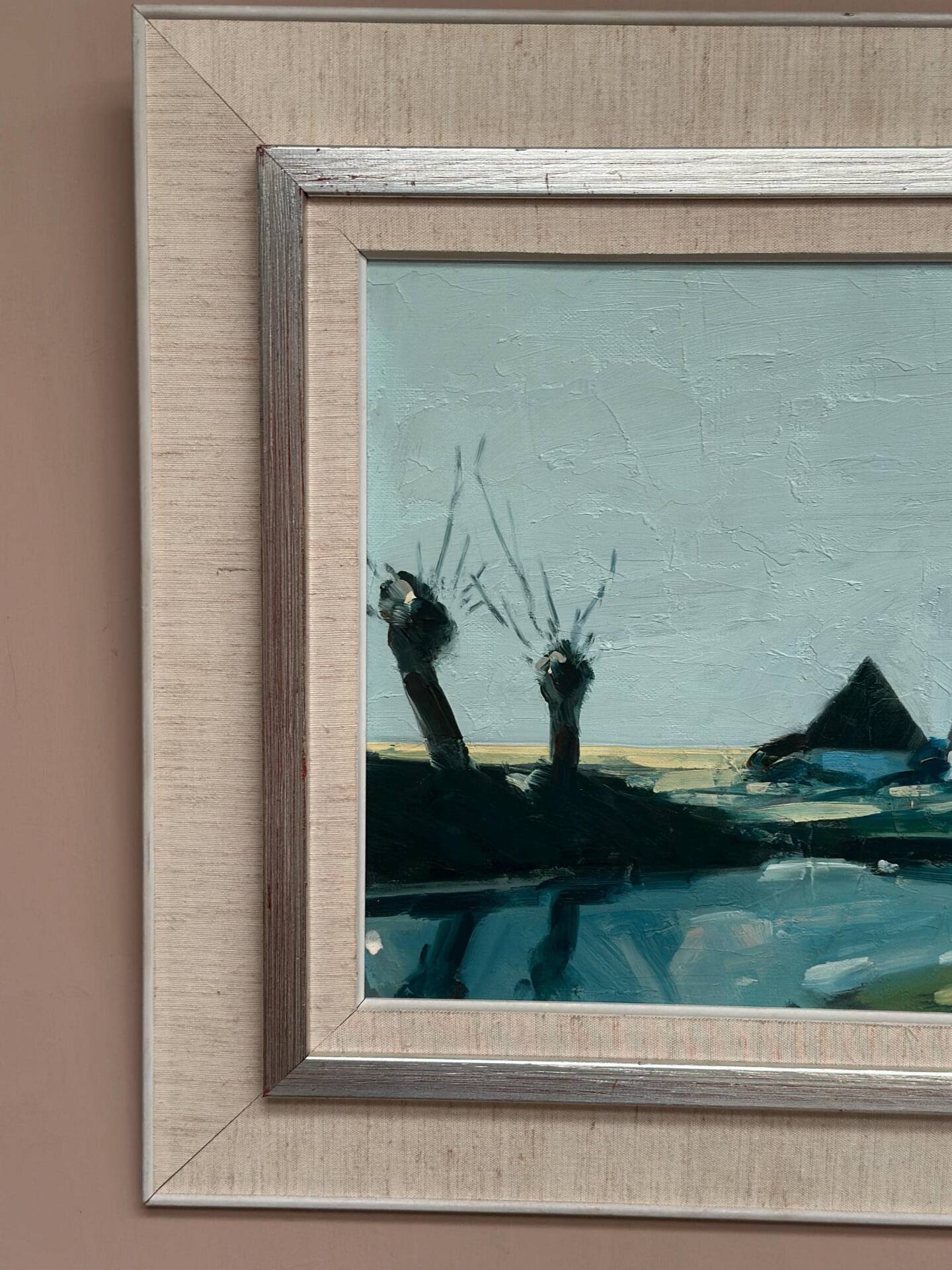 Swedish Oil on Canvas – “Farm by the Lake” by Bengt Hillgrund
