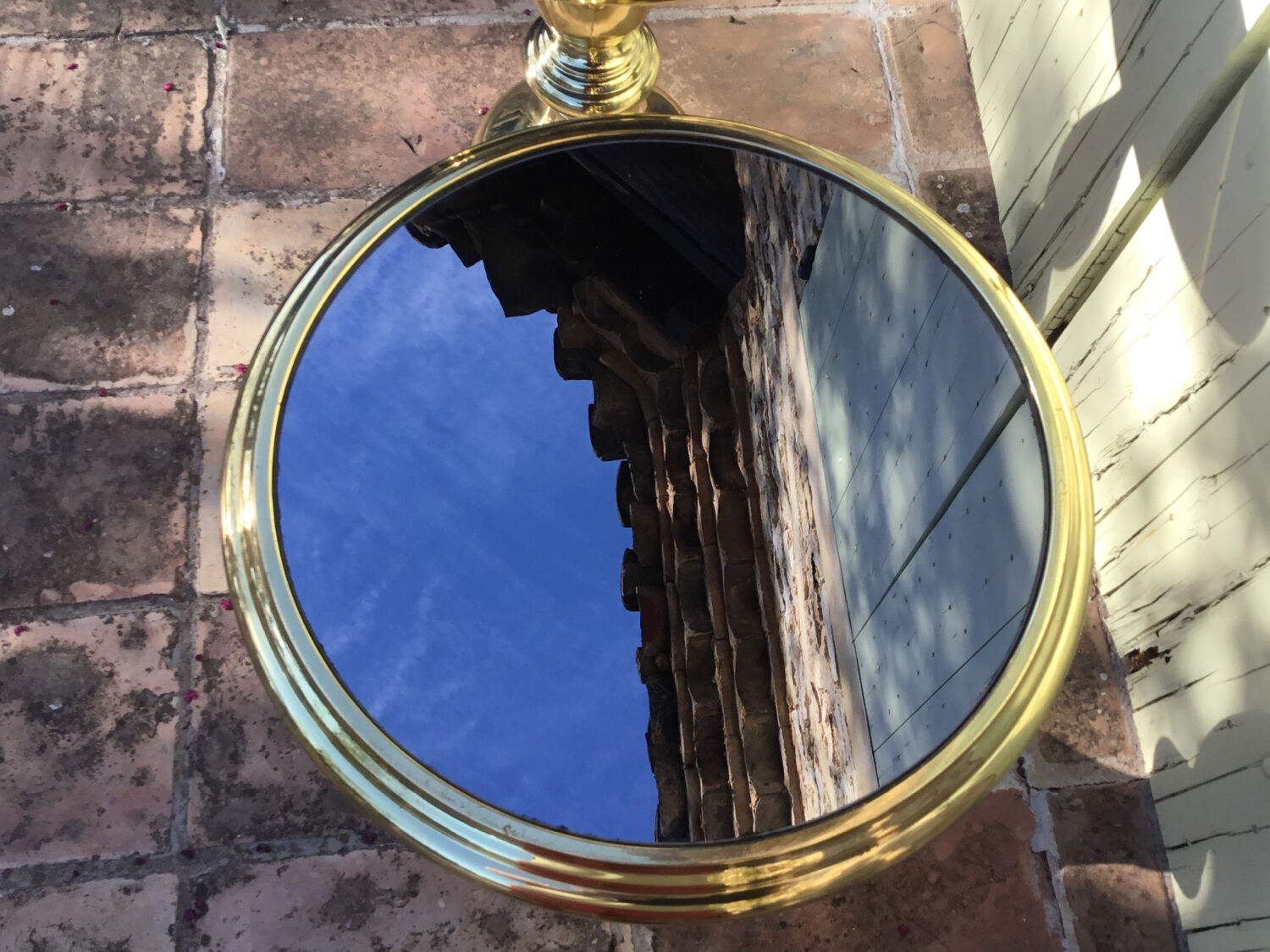 Pair of coffee tables gilded metal smoked glass top