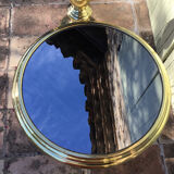 Pair of coffee tables gilded metal smoked glass top
