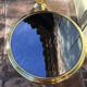 Pair of coffee tables gilded metal smoked glass top
