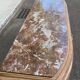 Art Deco vintage Parisian buffet renovated in solid oak and pink marble from the 1930s.
