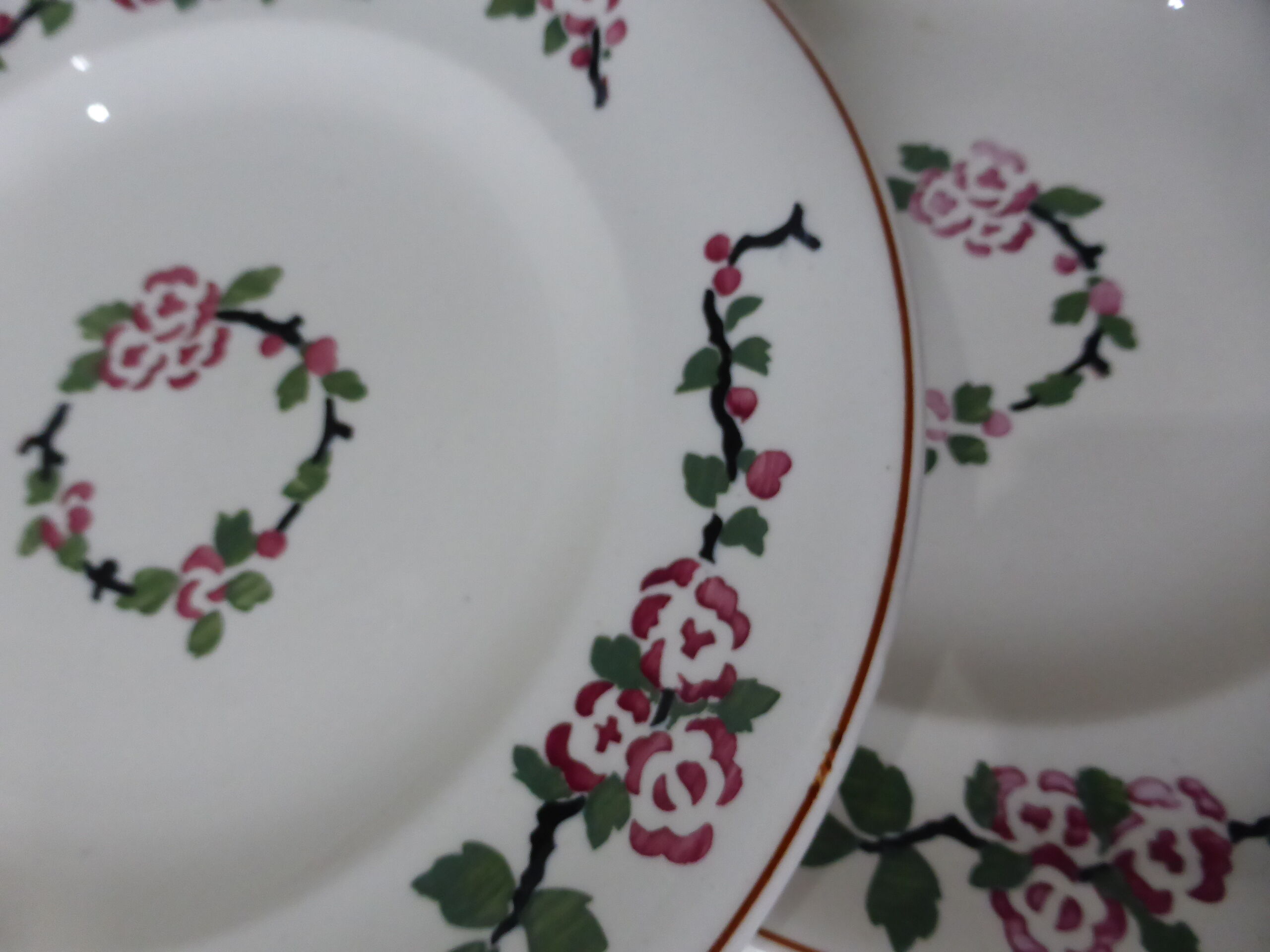 3 Longwy flat plates, Aubépine model