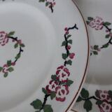 3 assiettes plates de Longwy modèle Aubépine