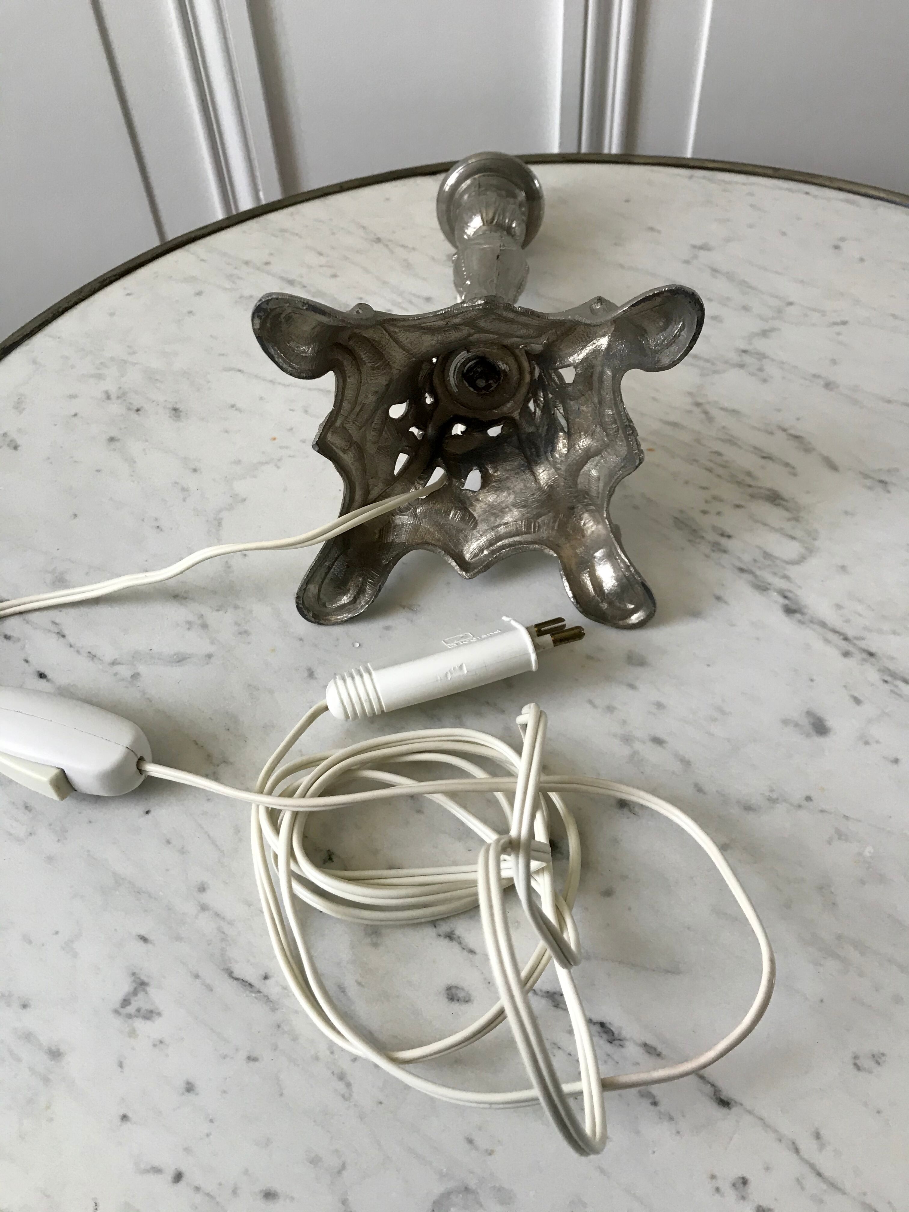 20s chrome brass candlelight legs
