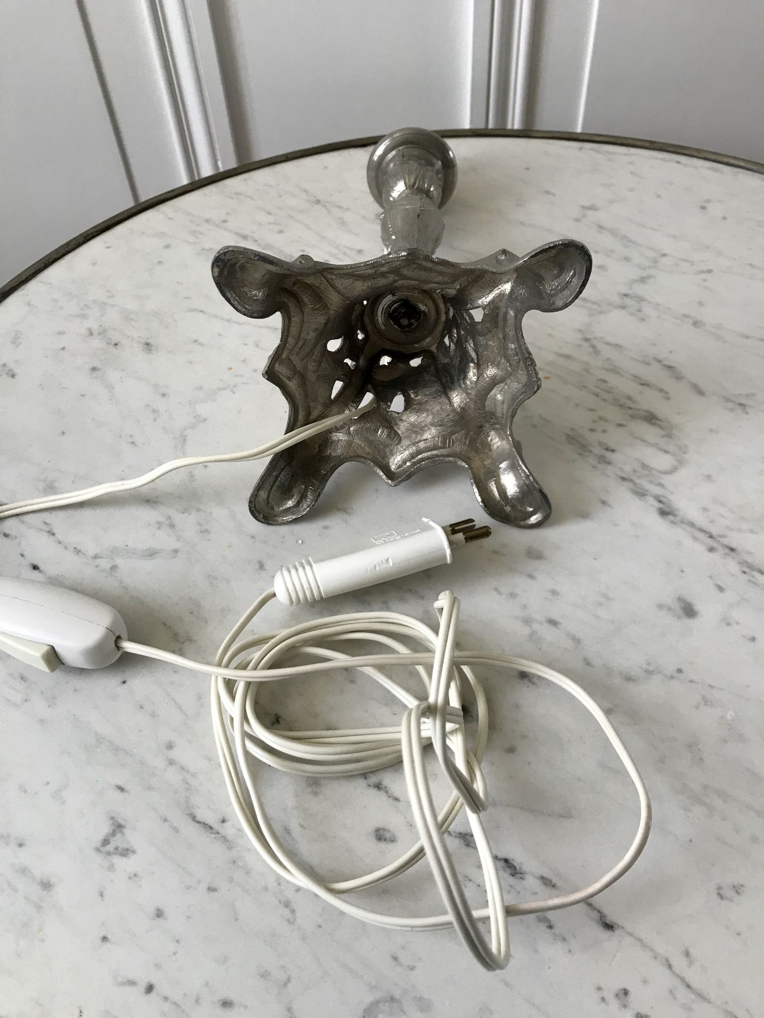 20s chrome brass candlelight legs