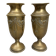 Pair of embossed brass bud vases stamped 17 cm