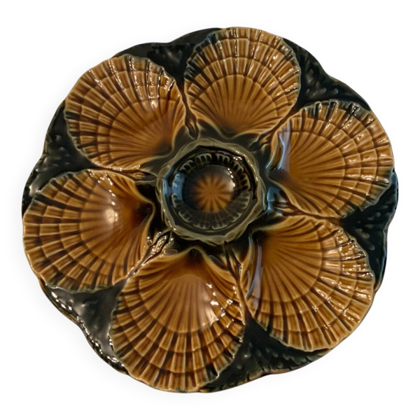Assiettes à huîtres /coquillages sarreguemines