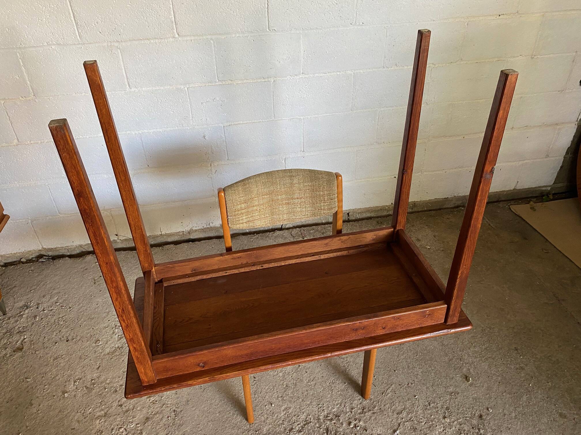 Console table in solid oak 1980