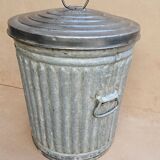 Original US Army Reeves Wheeling 1943 16 Gallon Galvanized Steel Trash Can