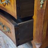 Lady's jump seat commode, curved, Louis XV style made of precious wood.