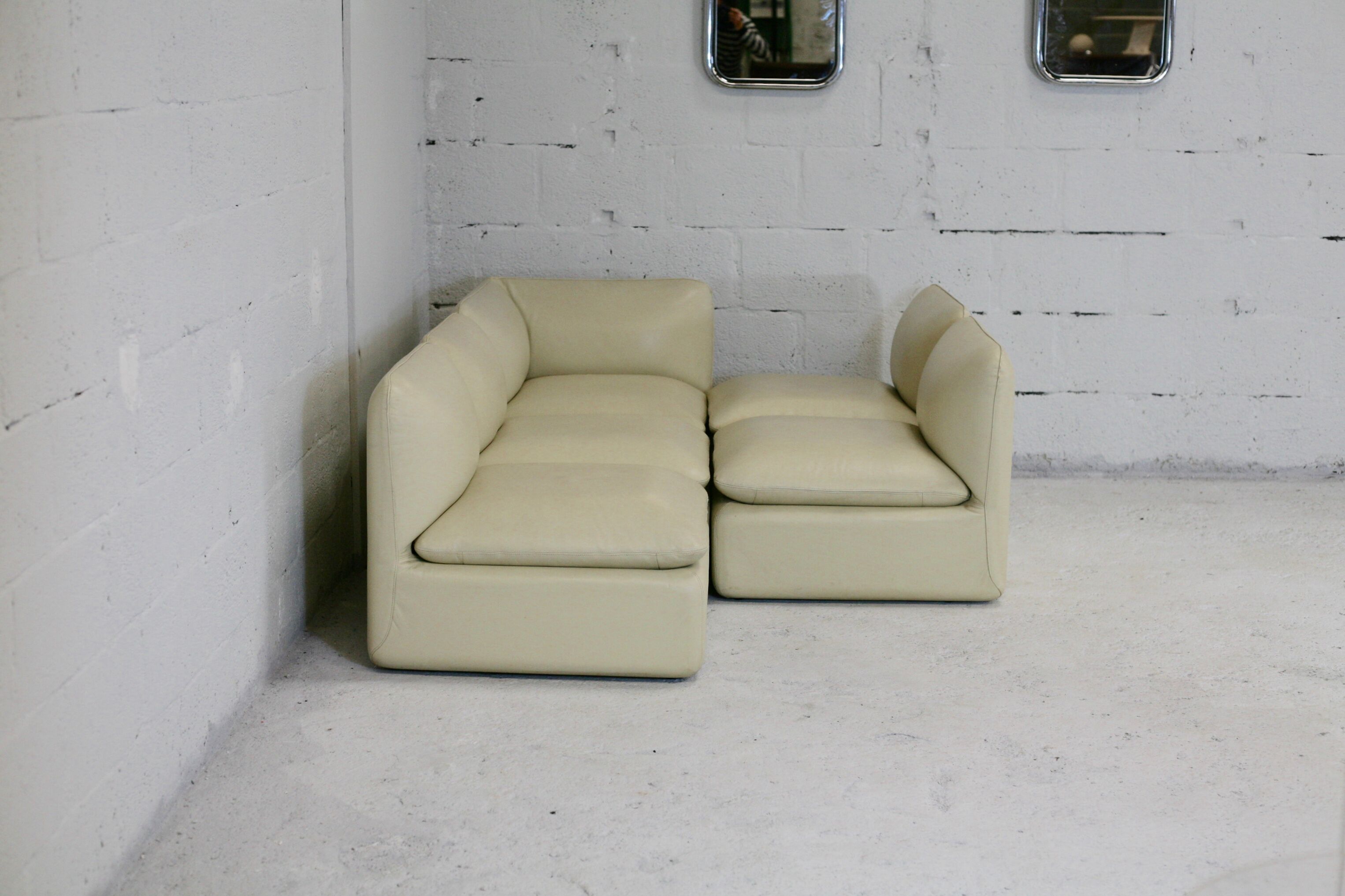 Set of 5 leather armchairs, France 80