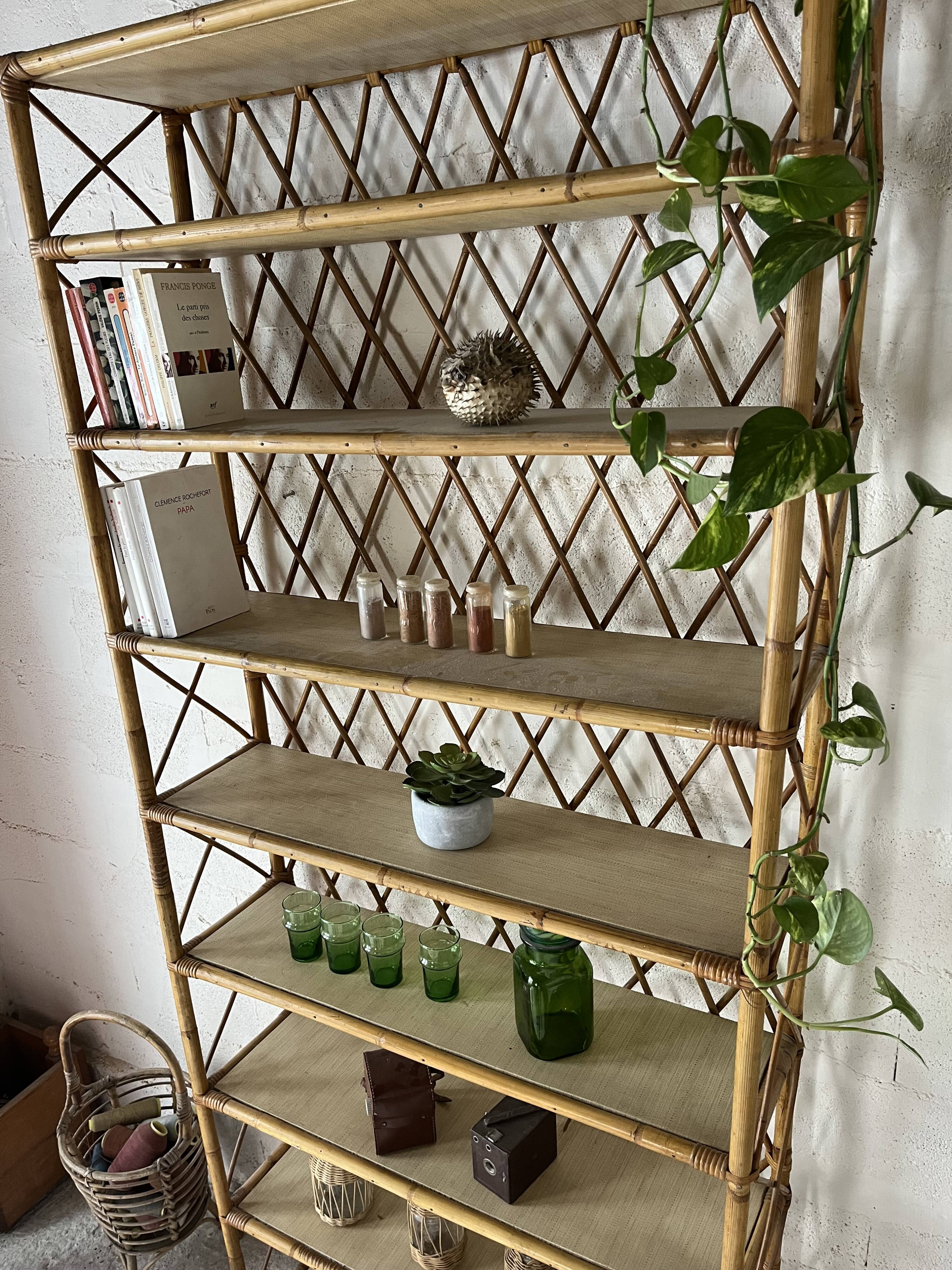 Large rattan bookcase