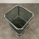 70s pedestal table, chrome and smoked glass side table