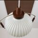 Vintage hanging in opaline and wood 60s