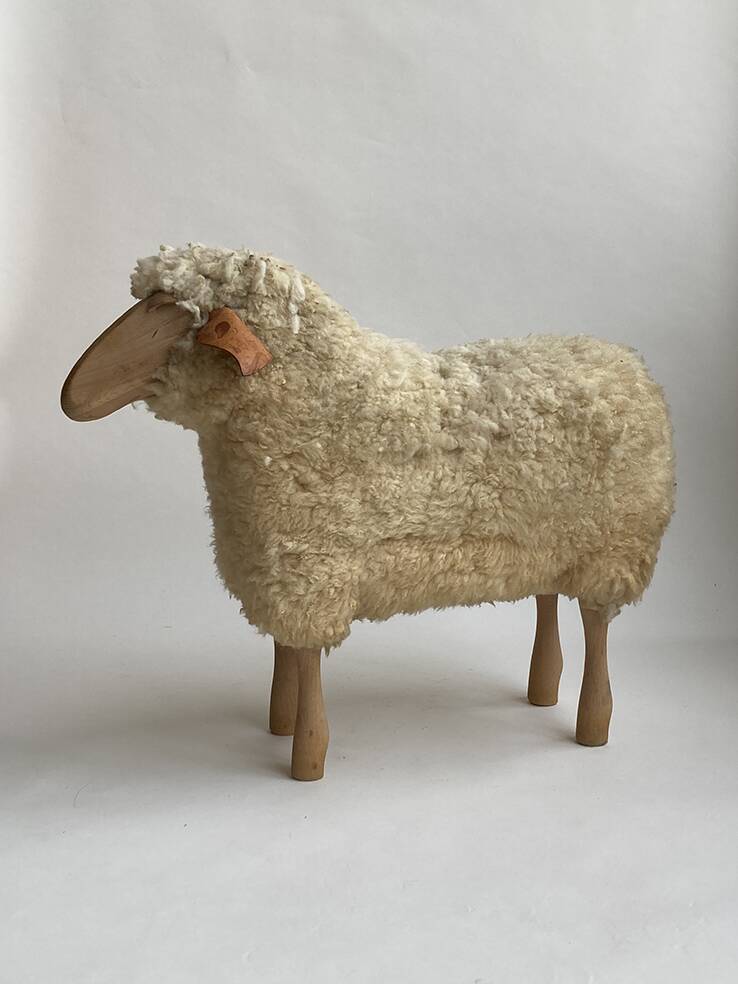 Vintage design sheep stool 1970