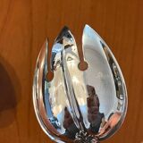 Christofle ribbon and bell-shaped salad serving pieces, very beautiful and