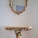 Console and mirror in baroque rococo style, vintage furniture.