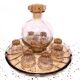 Ensemble Art Deco Carafe Verres Plateau en verre rose