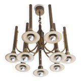 Brass trumpet chandelier, 1970s