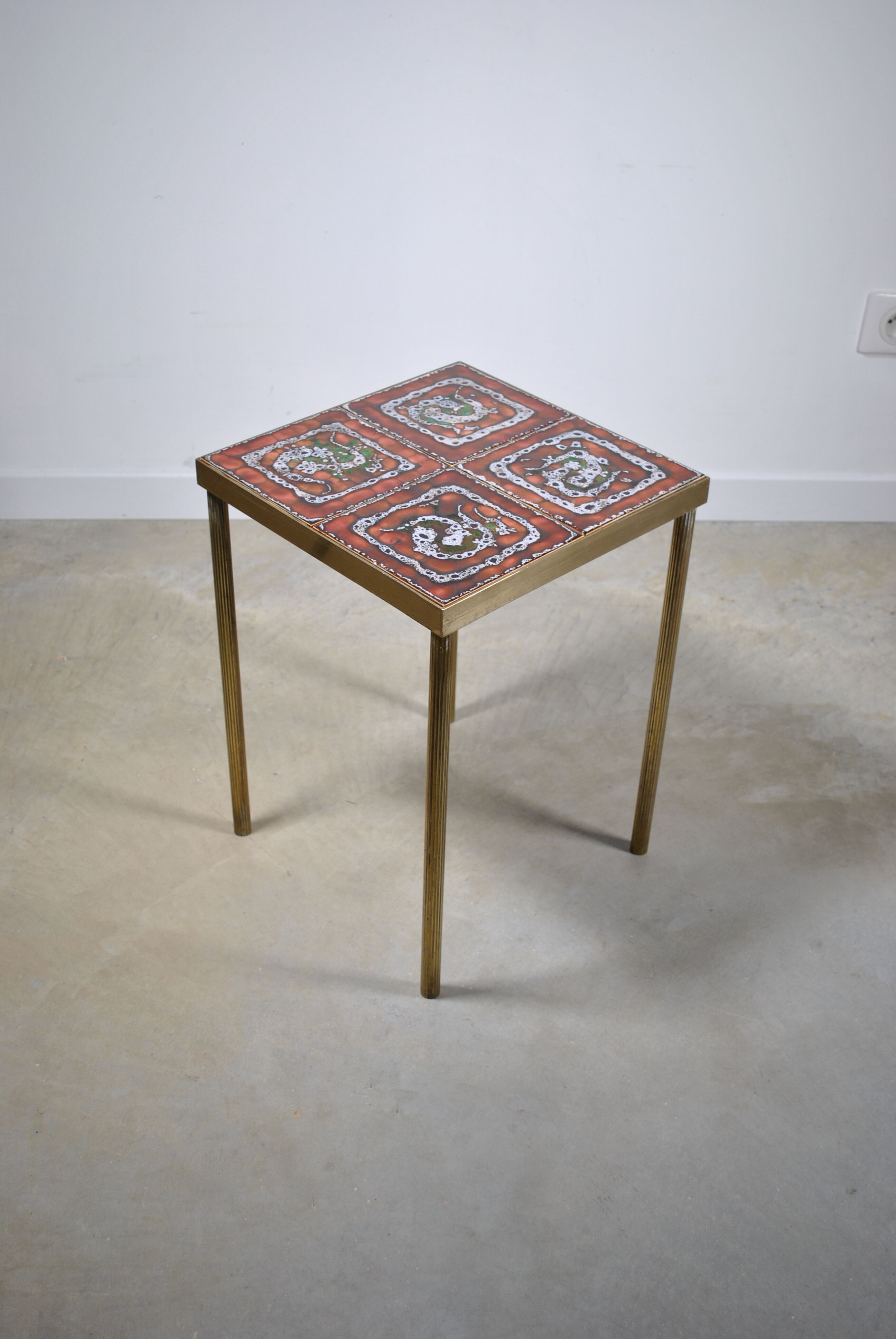 Brass and ceramic side table 1960