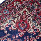 Tapis Kerman Antique – Laine Bleue Vive & Rouge – 117 x 218 cm