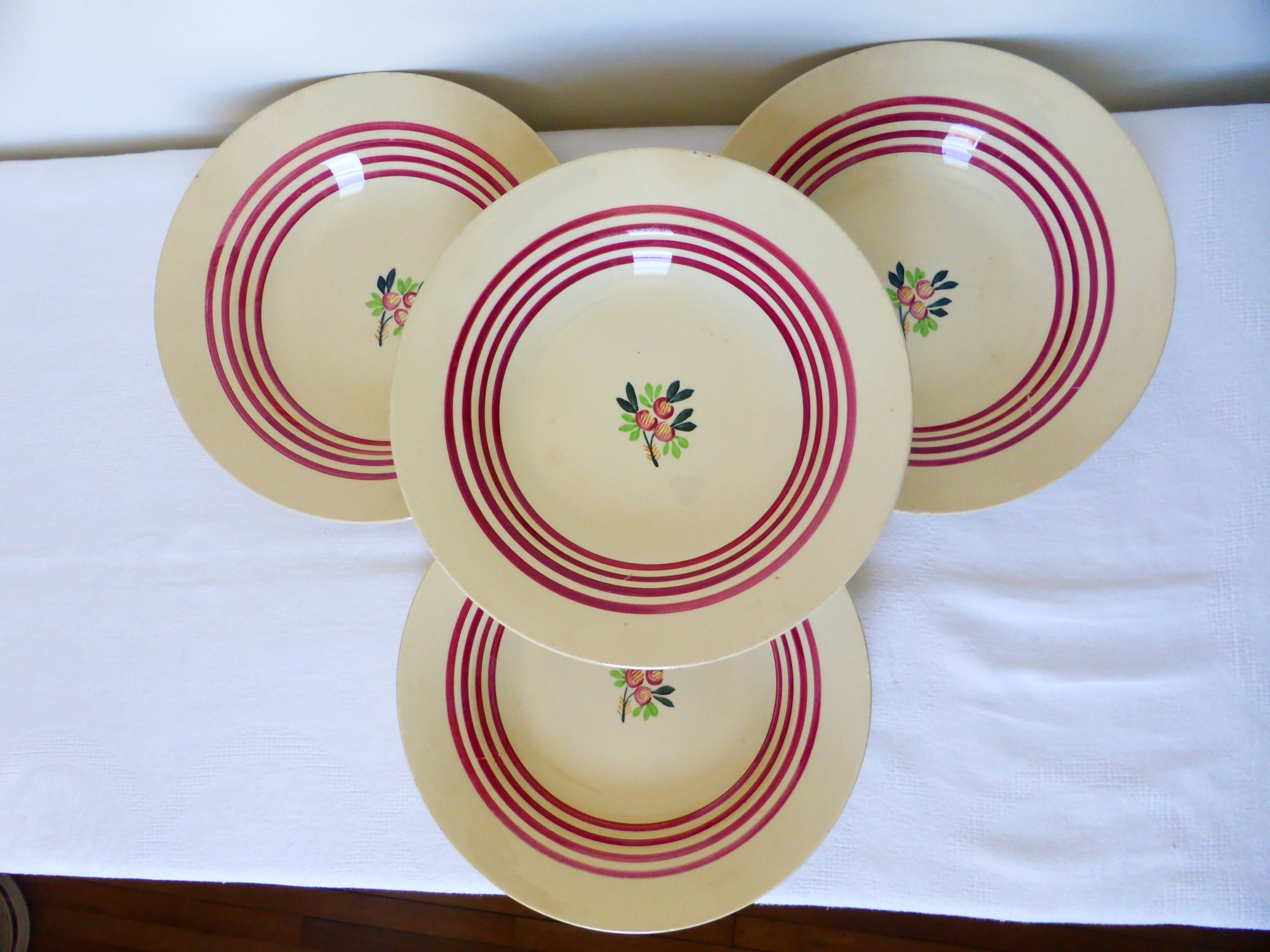 4 assiettes creuses vintage de Gien