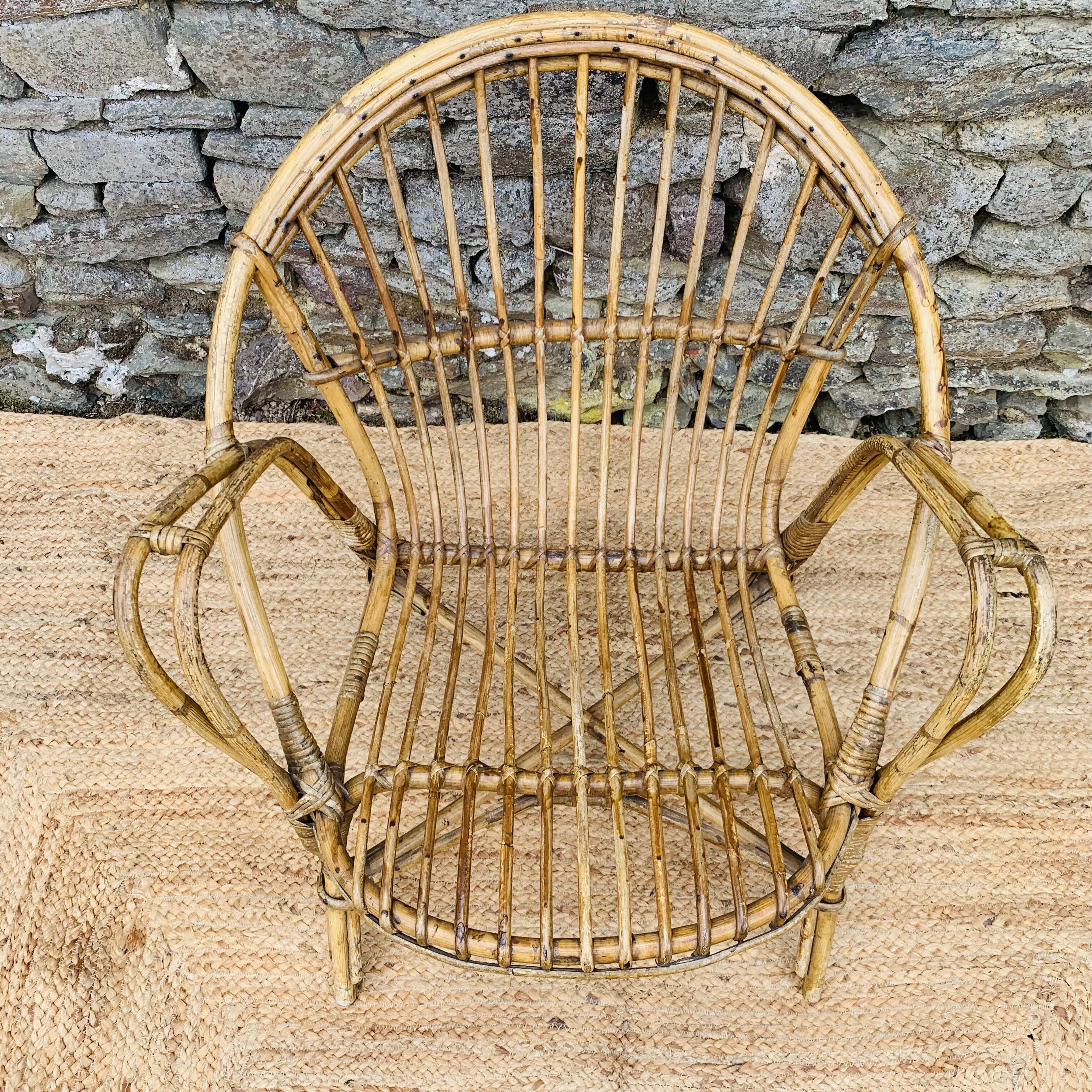 Vintage rattan armchair