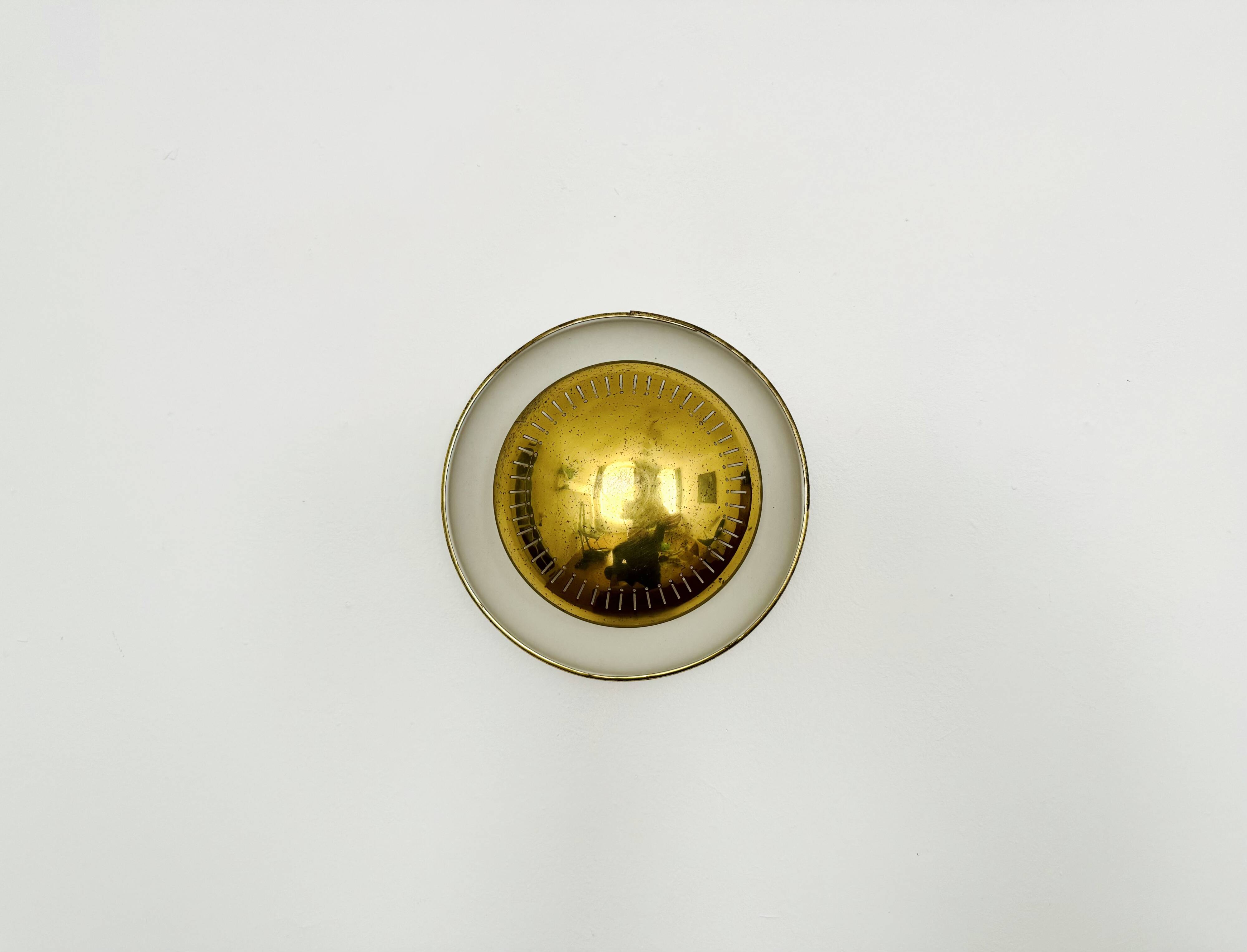 Italian Brass Wall or Flush Lamp