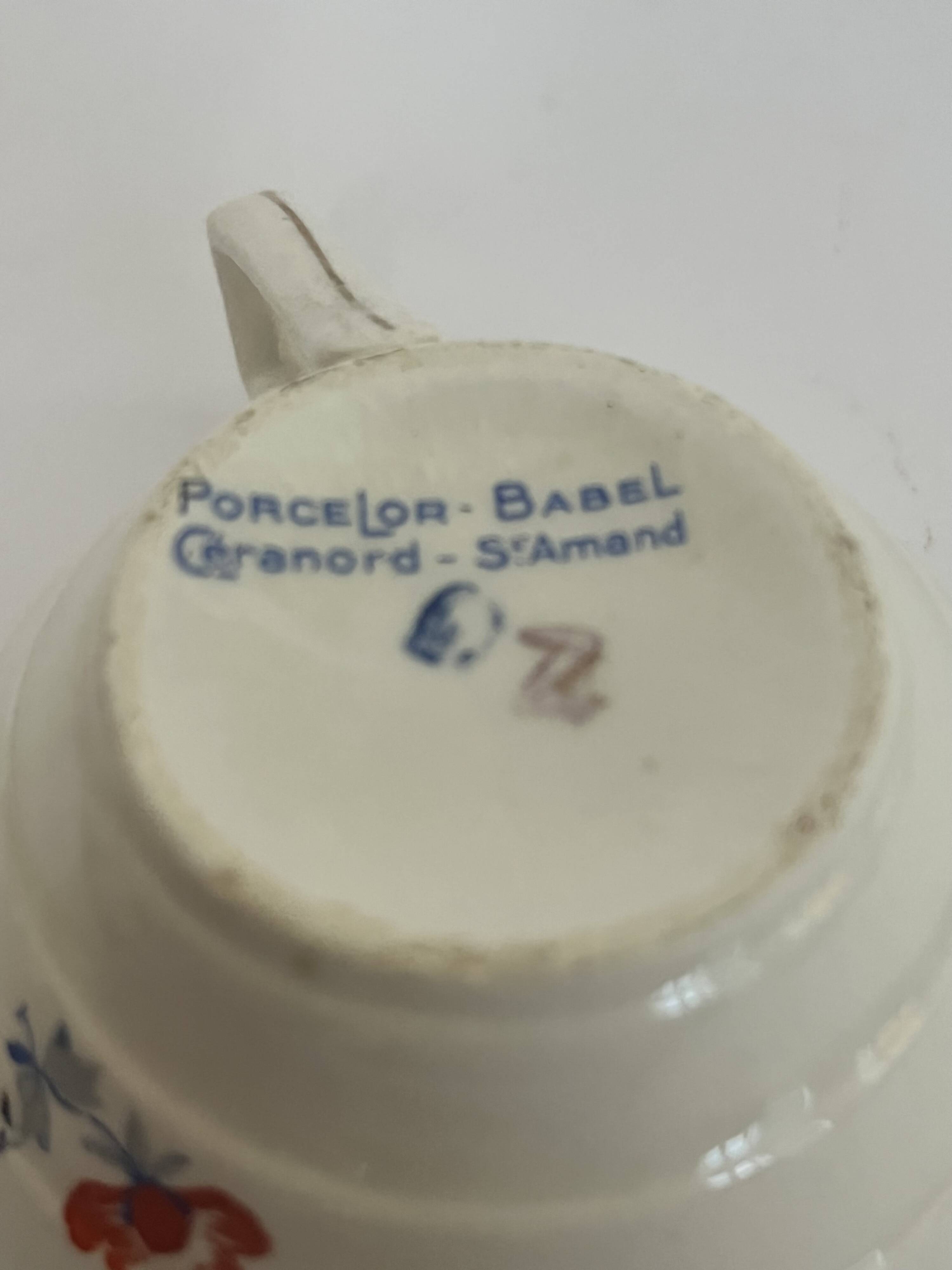 6 cups and saucers - Porcelor Babel Ceranord Saint Amand