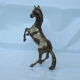Golden bronze horse