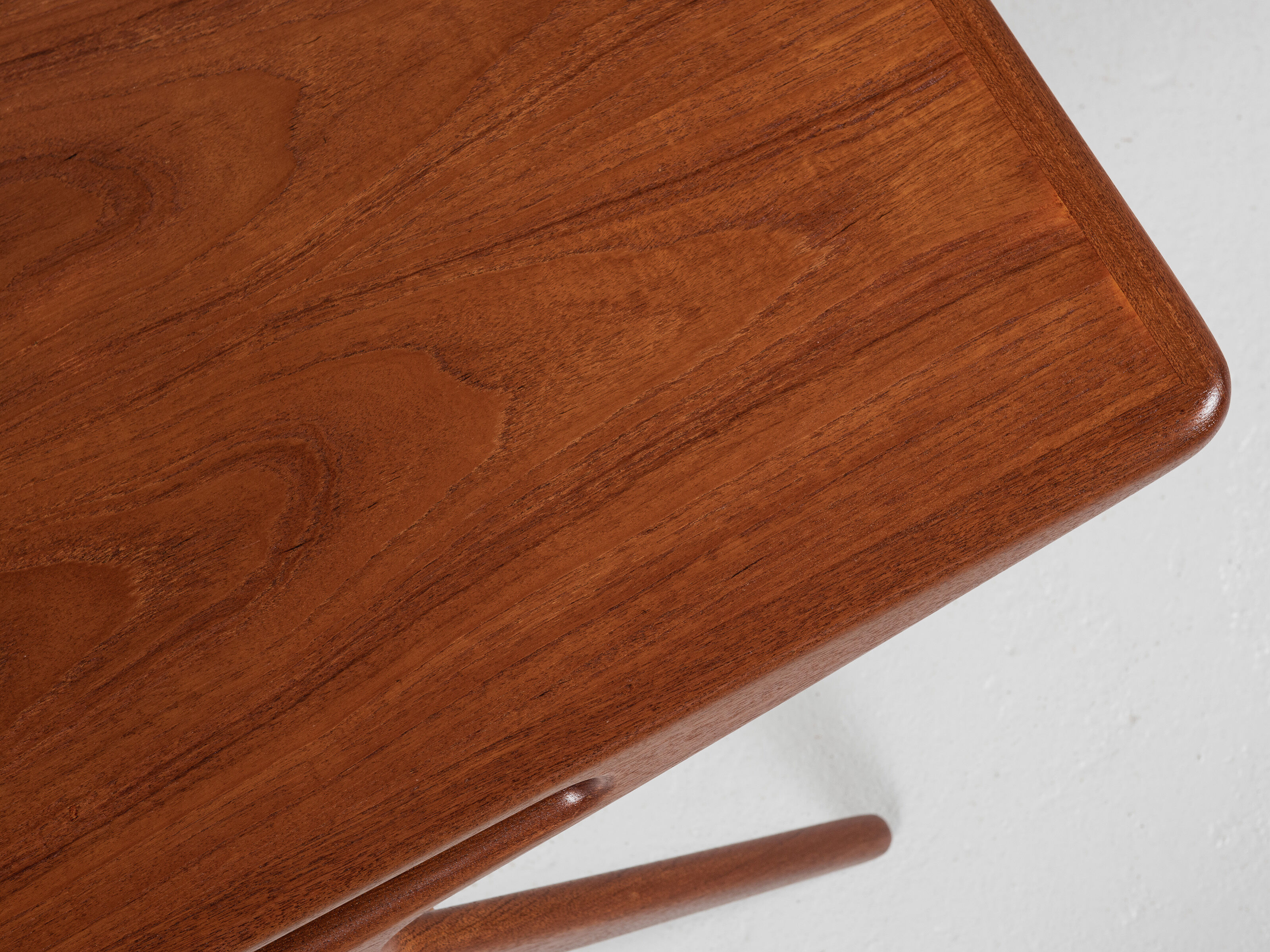Midcentury danish smile coffee table in teak by johannes andersen for silkeborg 1950s