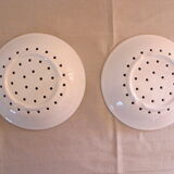 2 Hollow plates, drainer in faÏence