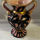 Vase Amphore Vintage Vallauris décor Floral en relief