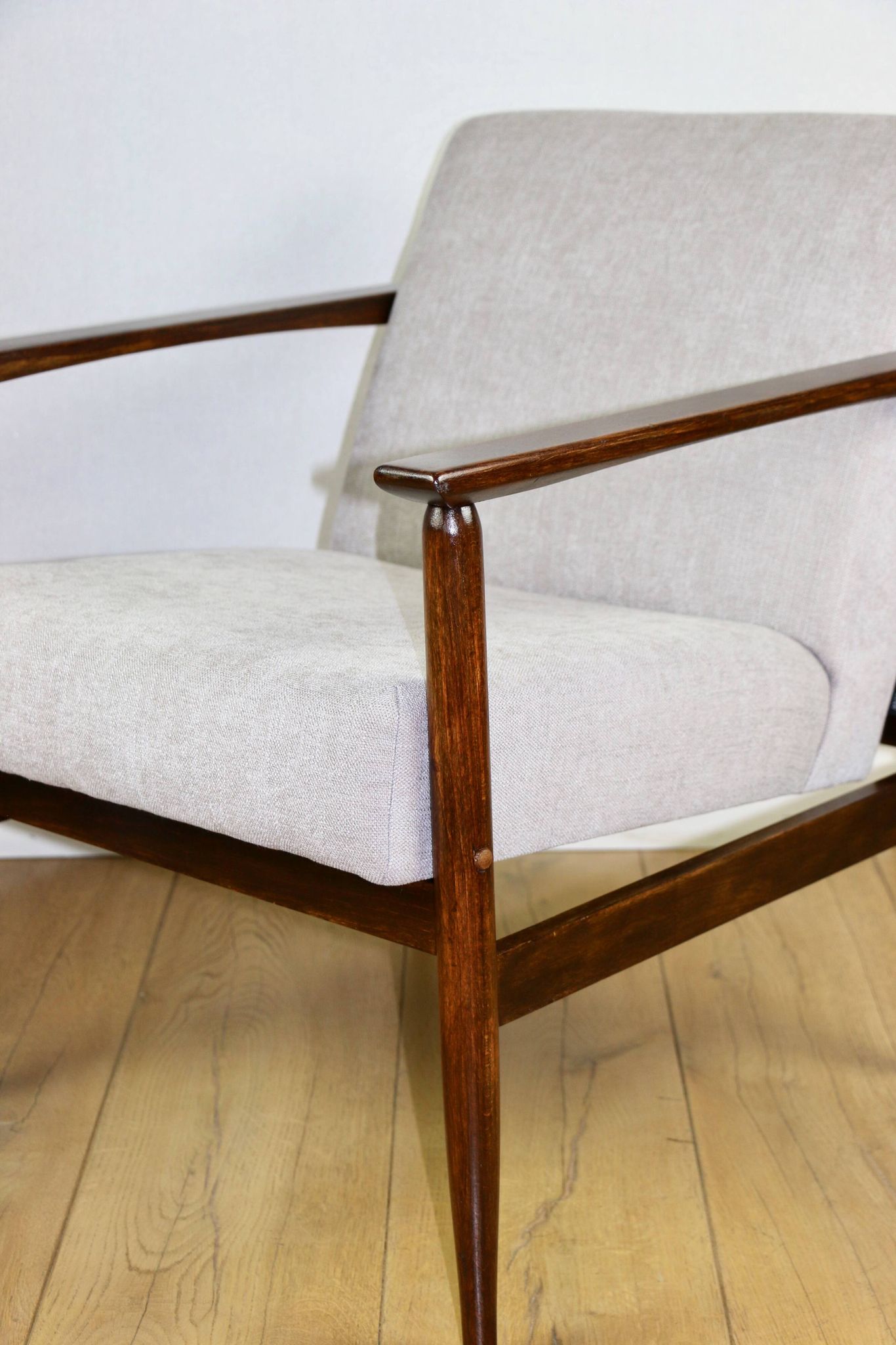 Fauteuil vintage Loft années 1970 marron clair - gris clair