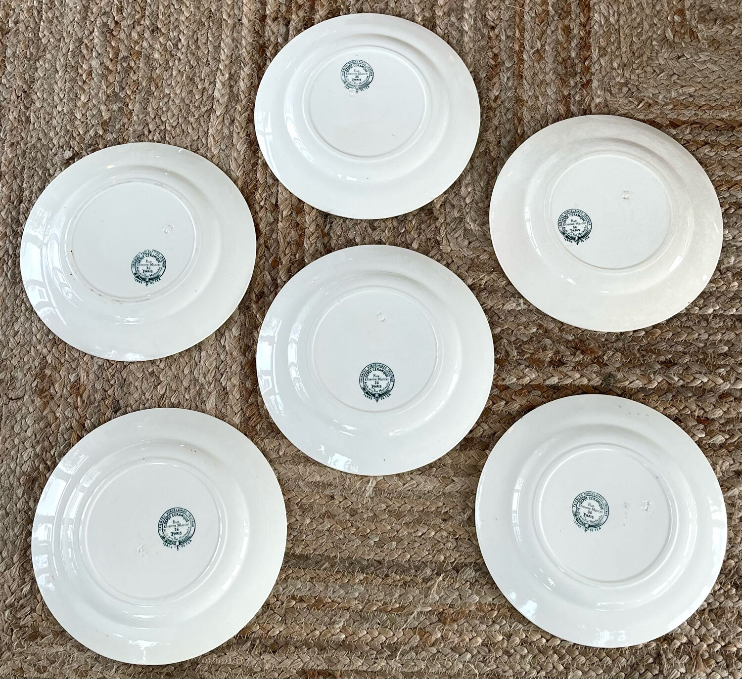 6 old plates in iron earth.