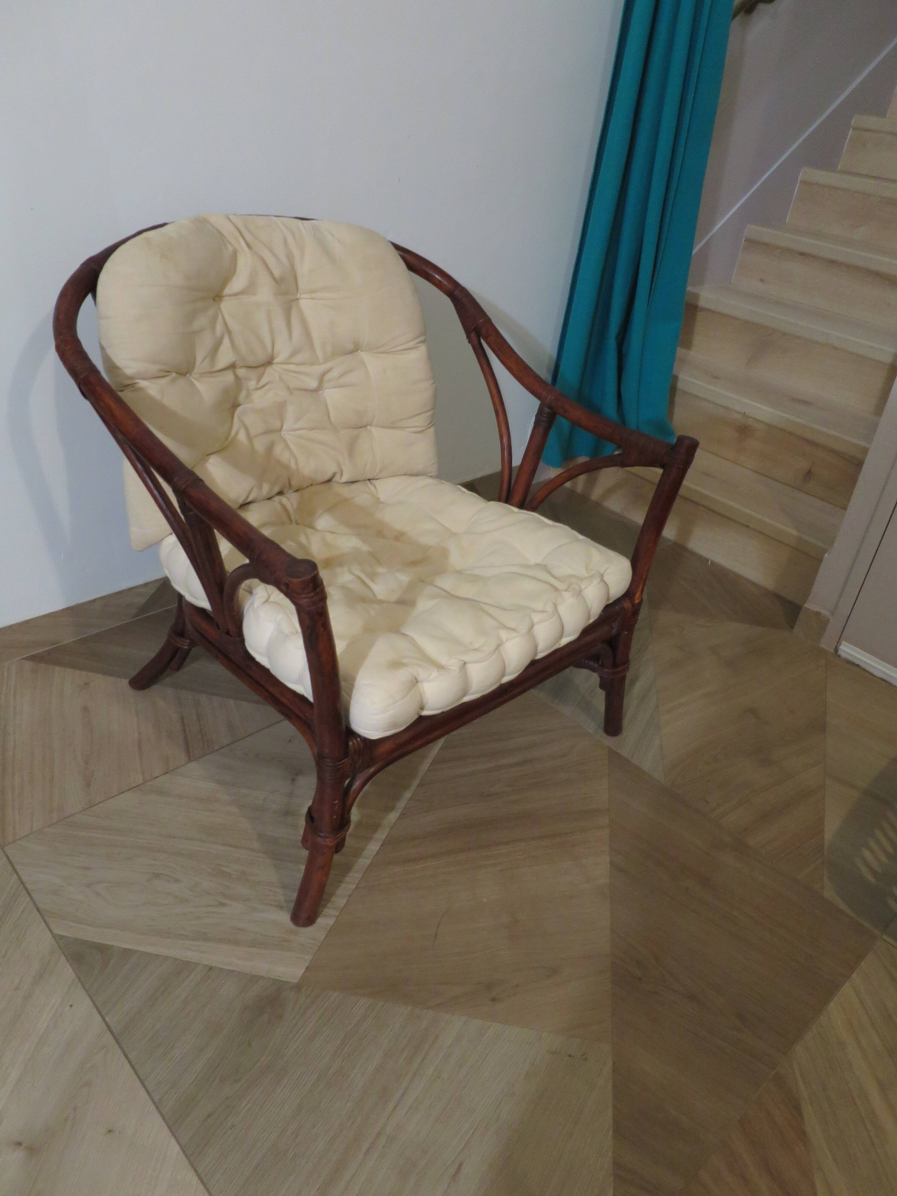 Set of 2 bamboo armchairs - curved wood - 1960s