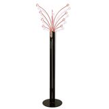 Coat rack on foot metal red and black 12 branches, 80s