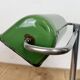 Vintage Green Enamel Banker Lamp, 1950s
