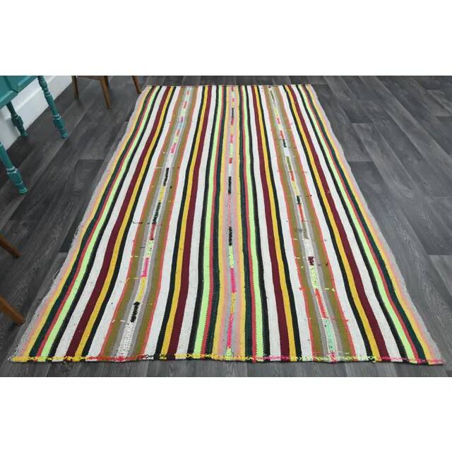 1970s Vintage Turkish Oushak Handmade Wool Cotton White Area Rug 178x289